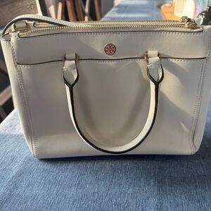 Tory Burch Cream Satchel with Structured Design